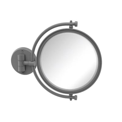 Allied Brass 8-in x 10-in Matte Gray Double-Sided Magnifying Wall-Mounted Vanity Mirror