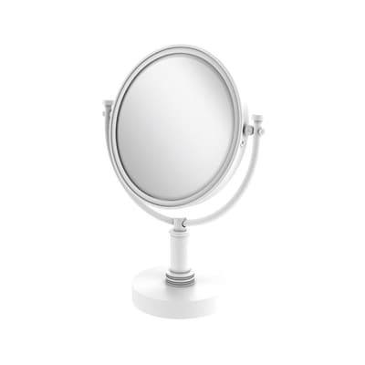 Allied Brass 8-in x 15-in Matte White Double-Sided Magnifying Countertop Vanity Mirror