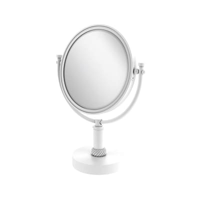 Allied Brass 8-in x 15-in Matte White Double-Sided Magnifying Countertop Vanity Mirror
