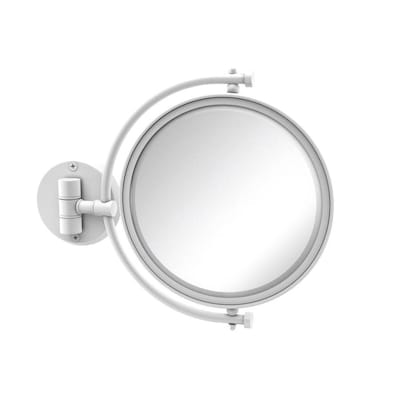 Allied Brass 8-in x 10-in Matte White Double-Sided Magnifying Wall-Mounted Vanity Mirror