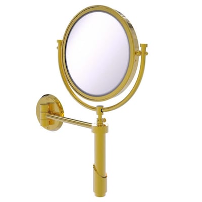 Allied Brass Tribecca 8-in x 15-in Polished Brass Double-Sided Magnifying Wall-Mounted Vanity Mirror