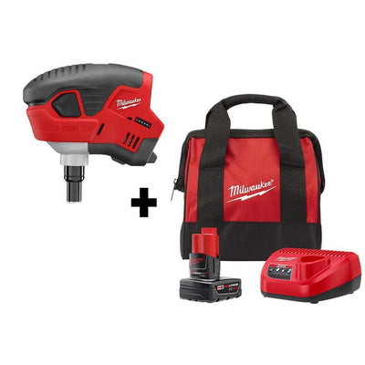 M12 12-Volt Lithium-Ion Cordless Palm Nailer Kit with One 4.0 Ah Battery, Charger and Bag - Super Arbor