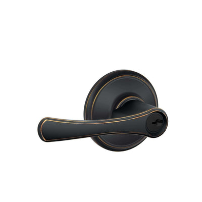 Schlage Avila Aged Bronze Entry Lever Grade 2 2-3/4 in.