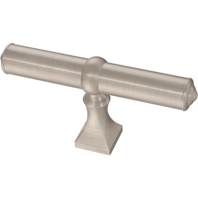 Elegant Base 2-7/8 in. (73 mm) Satin Nickel Elongated Bar Cabinet Knob - Super Arbor