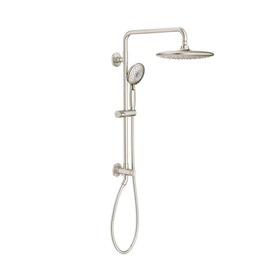 Spectra Versa 4-Spray Round 24 in. Wall Bar Shower Kit with Hand Shower 1.8 GPM in Brushed Nickel - Super Arbor