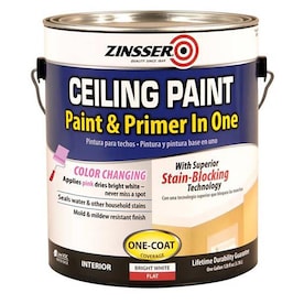 Zinsser Ceiling Ready Mix Flat Bright White Latex Enamel Paint (Actual Net Contents: 128-fl oz) - Super Arbor