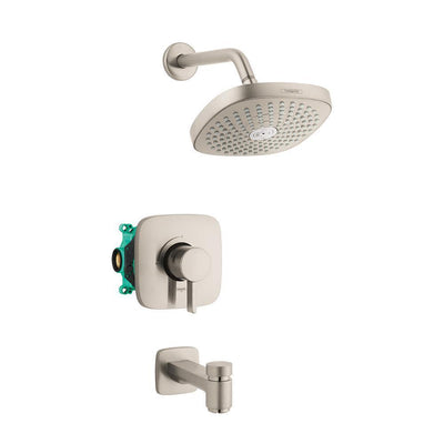 Croma Select E 180 Single-Handle 2-Spray Tub and Shower Faucet with Tub Spout in Brushed Nickel (Valve Included) - Super Arbor