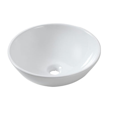 Vessel Sink in White Porcelain Ceramic 13 in. x 13 in. Bathroom Round Bowl - Super Arbor