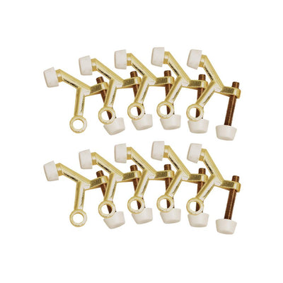 2-1/8 in. x 1-3/4 in. Polished Brass Standard Hinge Pin Door Stop Value Pack (10 per Pack) - Super Arbor