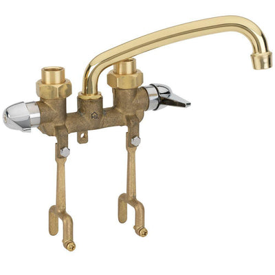 2-Handle Laundry Tray Faucet with Straddle Legs in Rough Brass - Super Arbor