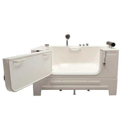 Neptune 5.17 ft. Right Drain Sit-In Bathtub with Heated Air in White - Super Arbor