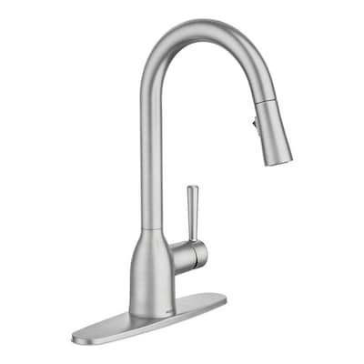 Moen Adler 1-Handle Deck Mount Pull-Down Handle/Lever Commercial/Residential Kitchen Faucet (Deck Plate Included)