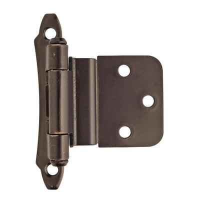 3/8 in. (10 mm) Oil-Rubbed BronzeInset Self-Closing, Face Mount Hinge (2-Pack) - Super Arbor