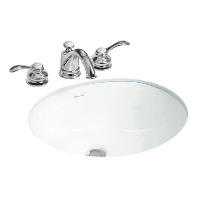STERLING Wescott Under-Mounted Vitreous China Bathroom Sink in White with Overflow Drain - Super Arbor