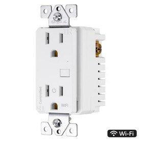 GE Wi-Fi Smart Switch White 15-amp Duplex Residential/Commercial Outlet - Hardwarestore Delivery