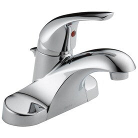 New Lower Price; Delta Foundations Chrome 1-Handle 4-in Centerset WaterSense Bathroom Sink Faucet with Drain - Super Arbor