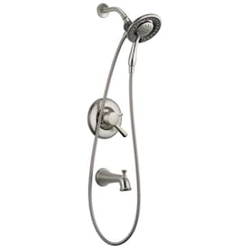 Delta Linden Stainless 1-Handle Bathtub and Shower Faucet - Super Arbor