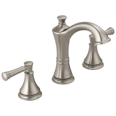 Delta Valdosta Spotshield Brushed Nickel 2-handle Widespread WaterSense Bathroom Sink Faucet with Drain