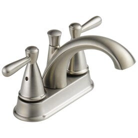 Peerless Bayside Brushed Nickel 2-Handle 4-in Centerset WaterSense Bathroom Sink Faucet with Drain - Super Arbor