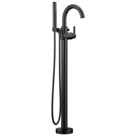Delta Trinsic Matte Black 1-Handle Residential Freestanding Bathtub Faucet with Hand Shower - Super Arbor