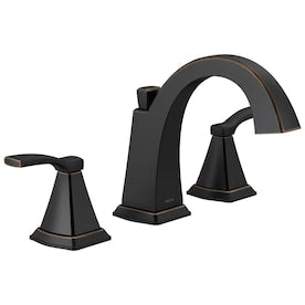 Delta Flynn Oil Rubbed Bronze 2-Handle Widespread WaterSense Bathroom Sink Faucet with Drain - Super Arbor