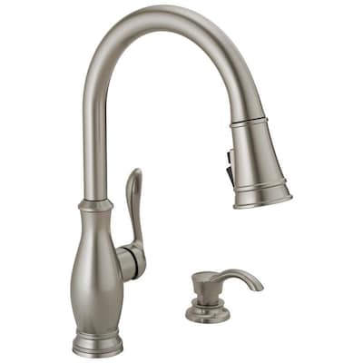 Delta Zalia Spotshield Stainless 1-Handle Deck Mount Pull-Down Handle/Lever Residential Kitchen Faucet (Deck Plate Included)
