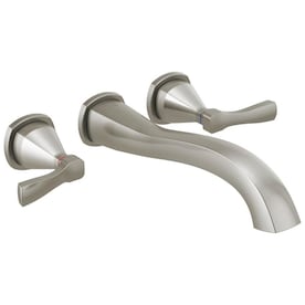 Delta Stryke Stainless 2-Handle Residential Wall Mount Bathtub Faucet - Super Arbor