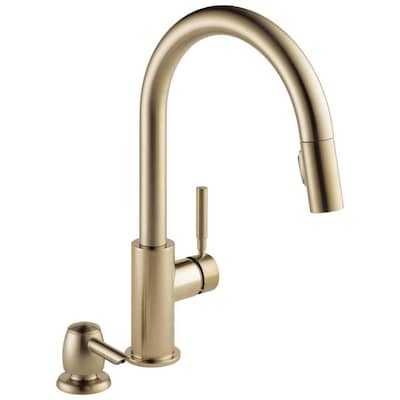 Delta Trask 1-Handle Deck Mount Pull-Down Handle/Lever Residential Kitchen Faucet