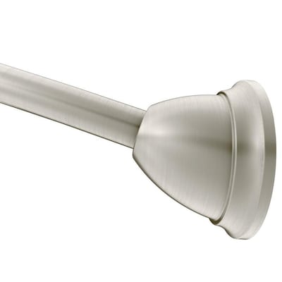 Moen 57-in to 60-in Tension Mount Brushed Nickel Tension Single Curve Shower Rod