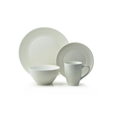 Ripple 16-Piece Casual Off white Ceramic Dinnerware Set (Service for 4) - Super Arbor