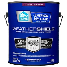 HGTV HOME by Sherwin-Williams Weathershield Extra White Semi-Gloss Exterior Paint (Actual Net Contents: 124-fl oz) - Super Arbor