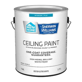 HGTV HOME by Sherwin-Williams Ceiling Flat White Latex Paint (Actual Net Contents: 128-fl oz) - Super Arbor