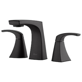 Pfister Karci Matte Black 2-Handle Widespread WaterSense Bathroom Sink Faucet with Drain - Super Arbor