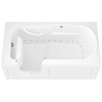 HD Series 30 in. x 60 in. Left Drain Step-In Walk-In Air Tub in White - Super Arbor