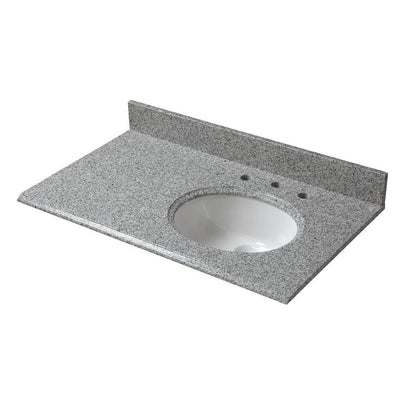 37 in. W x 22 in. D Granite Vanity Top in Napoli with White Offset Right Bowl - Super Arbor