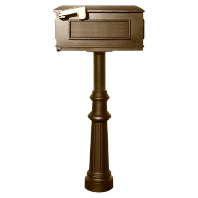 Hanford Bronze Post Mount Non-Locking Single Mailbox - Super Arbor