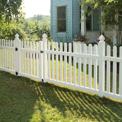 Freedom Ready-to-Assemble Coventry Straight 4-ft H x 6-ft W White Vinyl Fence Panel