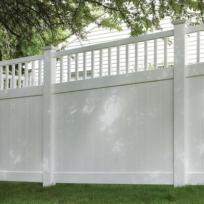 Freedom Ready-to-Assemble Bexley 6-ft H x 6-ft W White Vinyl Fence Panel
