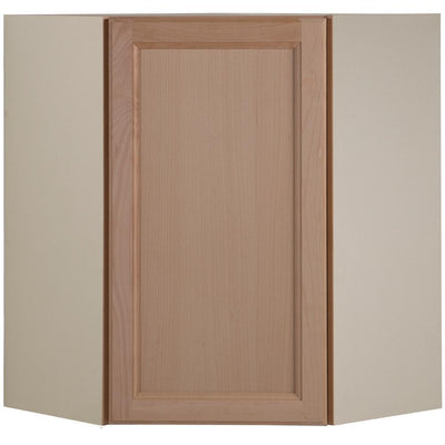 Easthaven Shaker Assembled 23.64 in. x 30 in. x 23.64 in. Frameless Corner Wall Cabinet in Unfinished Beech - Super Arbor