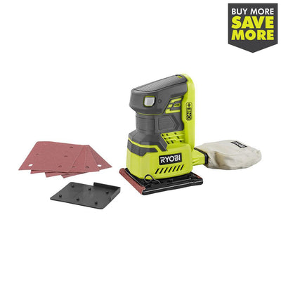 18-Volt ONE+ Cordless 1/4 Sheet Sander (Tool-Only) with Dust Bag - Super Arbor
