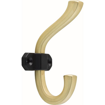 2-1/3 in. Brushed Brass and Black Dual Tone Coat Hook - Super Arbor