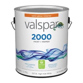 Valspar 2000 Semi-Gloss High Hide White Latex Paint (Actual Net Contents: 128-fl oz) - Super Arbor