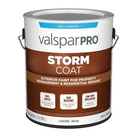Valspar Pro Storm Coat Flat White Exterior Paint (Actual Net Contents: 128-fl oz) - Super Arbor