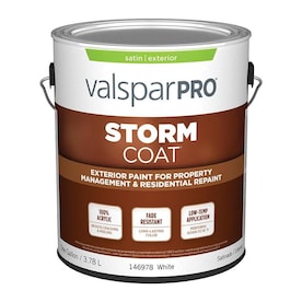 Valspar Pro Storm Coat Satin White Exterior Paint (Actual Net Contents: 128-fl oz) - Super Arbor