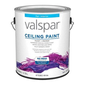 Valspar Ceiling Flat White Latex Tintable Paint (Actual Net Contents: 128-fl oz) - Super Arbor