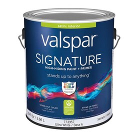 Valspar Signature Ultra White/Base A Satin Latex Tintable Paint (Actual Net Contents: 124-fl oz) - Super Arbor