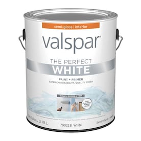 Valspar Semi-Gloss Perfect White Latex Paint (Actual Net Contents: 128-fl oz) - Super Arbor