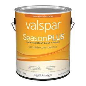 Valspar SeasonPlus Extra White Semi-Gloss Exterior Tintable Paint (Actual Net Contents: 124-fl oz) - Super Arbor