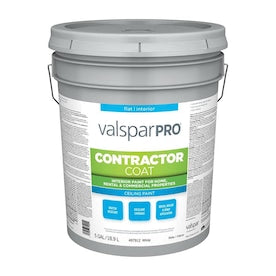 Valspar Contractor Coat Flat White Latex Paint (Actual Net Contents: 640-fl oz) - Super Arbor