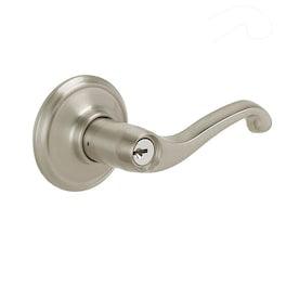 Schlage F51 Flair Satin Nickel Universal Keyed Entry Door Handle - Super Arbor